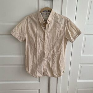 Denim & Flower Light Tan Casual Button Down Shirt